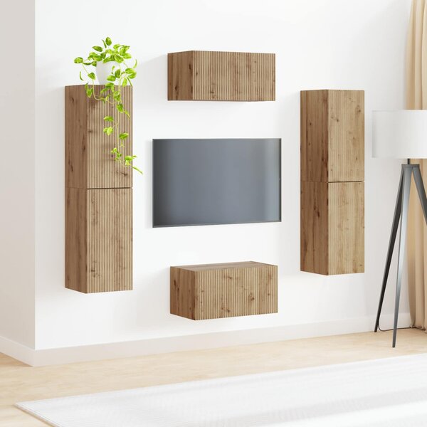 TV szekrény garnitúra 6 pcs Artisan tölgy Faanyag