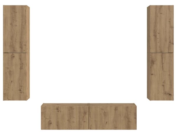 TV szekrény garnitúra 6 pcs Artisan tölgy Faanyag