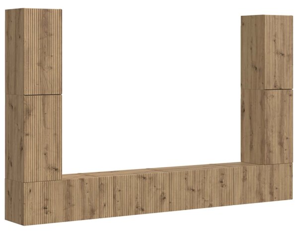 TV szekrény garnitúra 8 pcs Artisan tölgy Faanyag