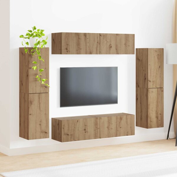 TV szekrény garnitúra 8 pcs Artisan tölgy Faanyag