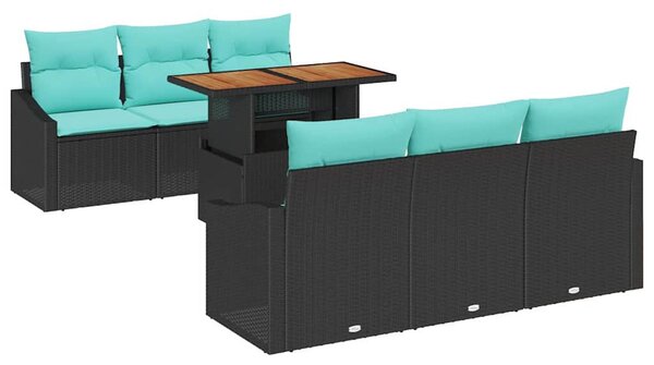 Kert étkező szett párnával 7 pcs Fekete és Kékeszöld
