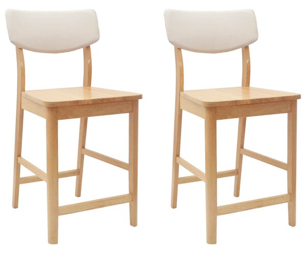 Étkező Székek 2 pcs Természetes 48 x 49 x 95 cm Tömör Gumi Fa