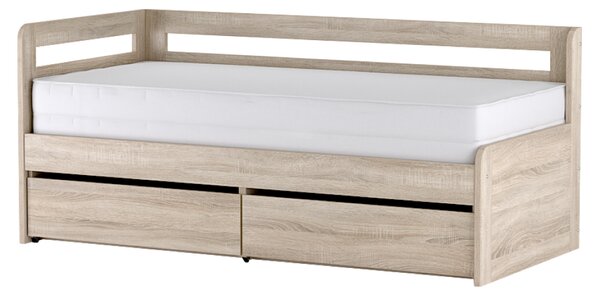 KONDELA Kihúzható ágy, 90/179x200, sonoma tölgy, REA HOPPIP
