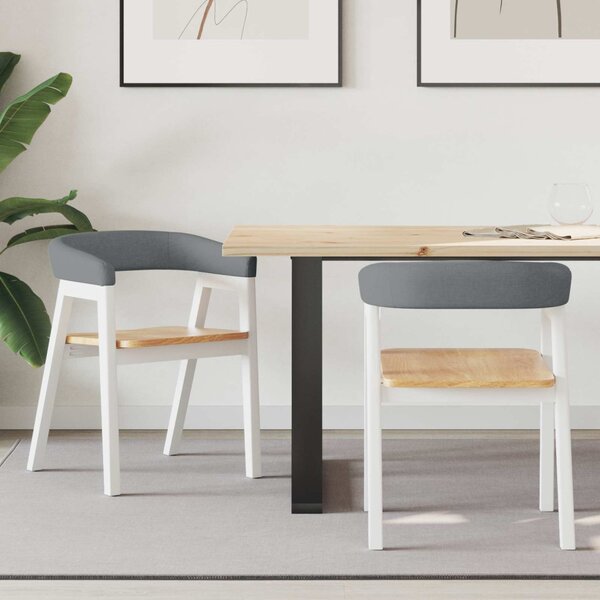 Étkező Székek 2 pcs Fehér 54 x 57 x 73 cm Tömör Gumi Fa