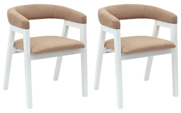 Étkező Székek 2 pcs Fehér 54 x 57 x 73 cm Tömör Gumi Fa