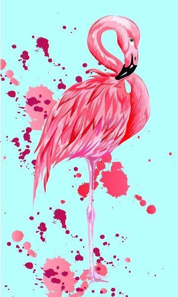 Flamingó gyermek törölköző, 30 x 50 cm