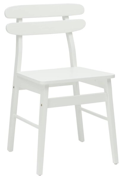 Étkezőszék 2 db Tömör Gumi Fa Fehér 43.5 x 44.5 x 77.5 cm