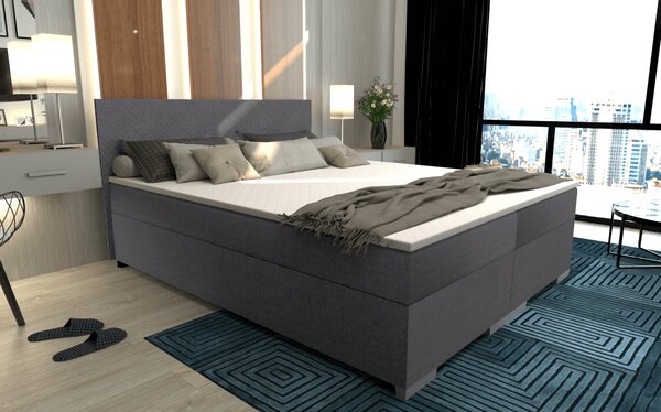 KONDELA Boxspring ágy, szürke, 160x200, ADARA