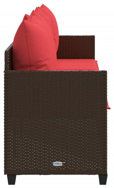 Barna polyrattan napozóágy párnával