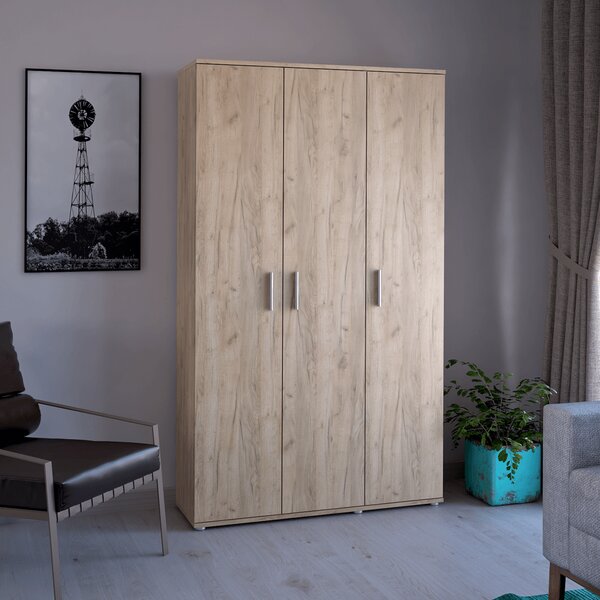 KONDELA Szekrény, háromajtós, artisan tölgy, SERVO TYP 2