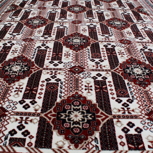Gépi perzsa szőnyeg bézs Afghan 140x200 klasszikus nappali vagy hálószoba szőnyeg