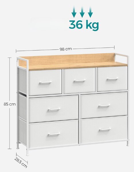 Komód fiókos dobozokkal FLEXIRO 98x85 cm, krémszínű
