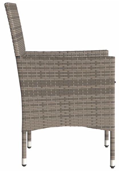 2 db szürke polyrattan kerti szék párnával