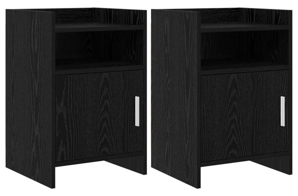 Éjjeliszekrények 2 pcs Fekete Tölgy 40 x 36 x 60 cm Szerelt Fa