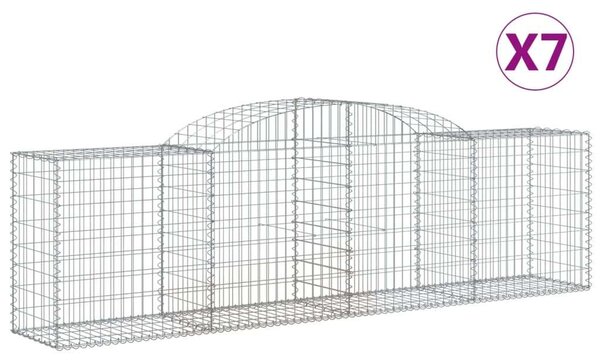 7 db íves horganyzott vas gabion kosár 300x50x80/100 cm