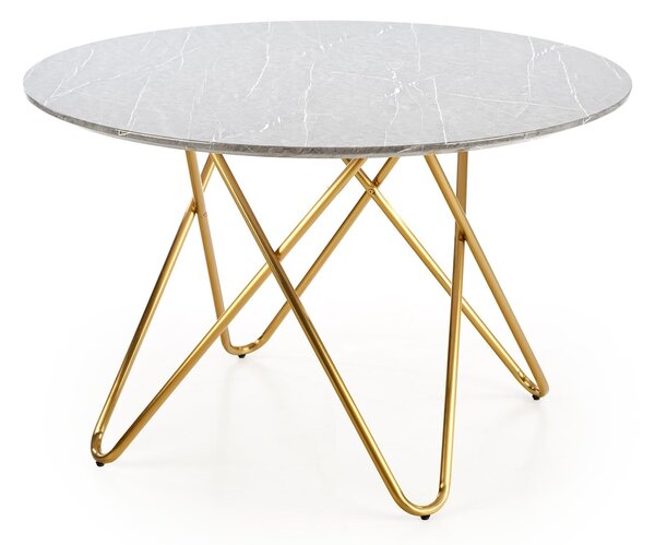 MEBLINE Asztal BONELLO szürke márvány / arany