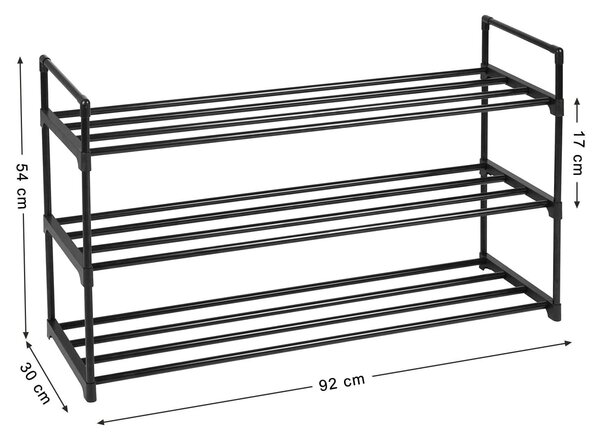 Fekete cipősszekrény VARIO 92x55 cm
