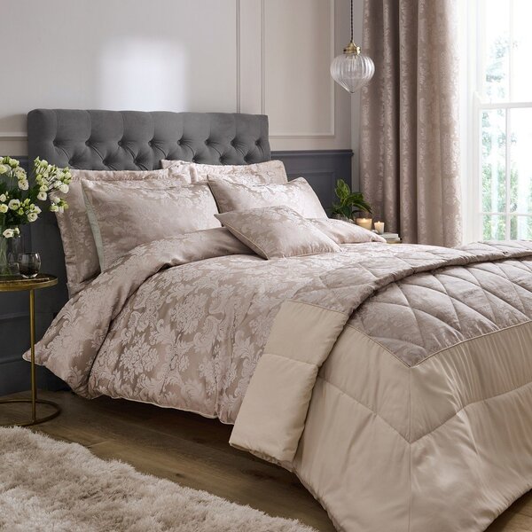 Bézs egyszemélyes damaszt ágyneműhuzat 135x200 cm Damask Jacquard – Catherine Lansfield