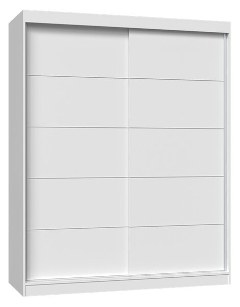 IGA 160 tolóajtós gardróbszekrény, díszcsíkozott, 160x200x61 cm, fehér