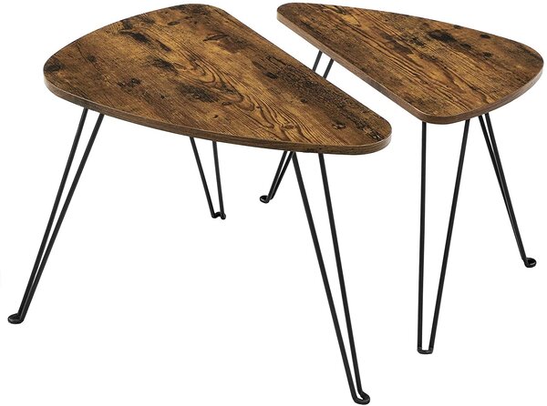 Design dohányzóasztalok TAYLOR szett 2 db, rusztikus barna