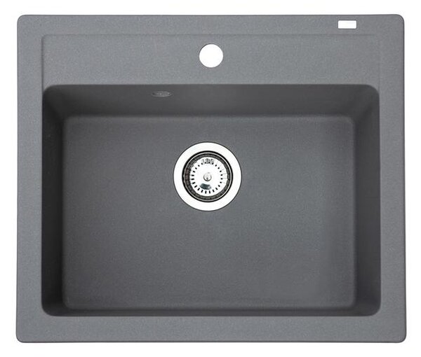 Quadro 60 Metalac 372984 Gránit Mosogatótálca - Extra mély, Egymedencés, Négyzet, Grafit