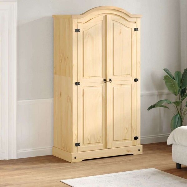 VidaXL Corona Gardróbszekrény - Tömör Fenyőfa - 102x52x186 cm