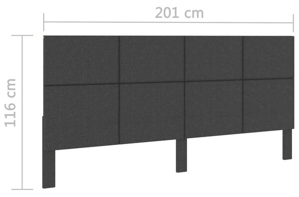 VidaXL sötétszürke szövet fejvég 200 x 200 cm