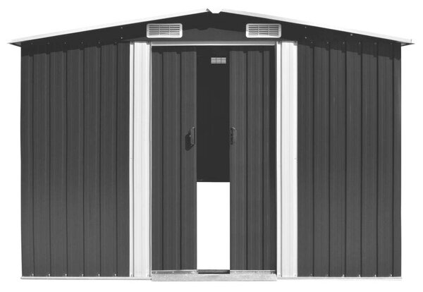 VidaXL antracitszürke fém kerti fészer 257 x 489 x 181 cm