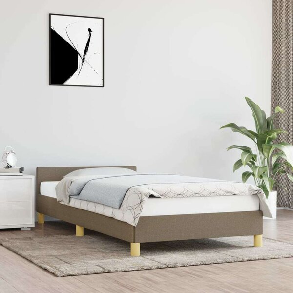VIDAXL Bézs Szövet Ágykeret - Fejtámlával - 100x200 cm