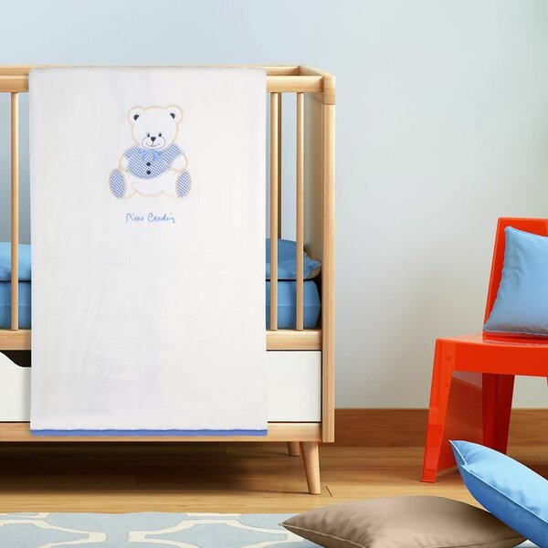 Baby2 macis Pierre Cardin gyerek takaró Fehér/kék 110x140 cm - 600 g/m2