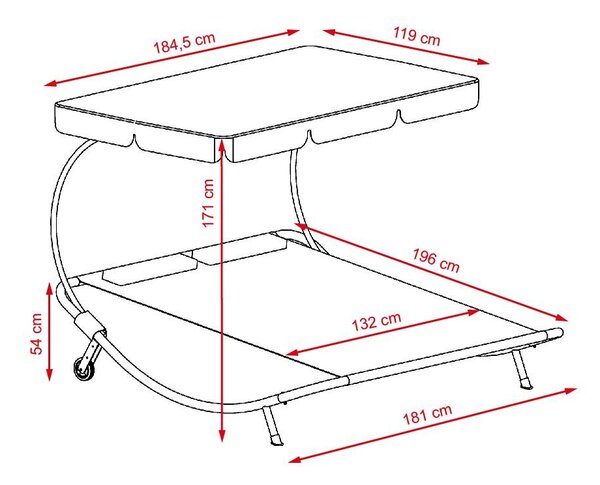Craftfield Bahama 2 személyes pihenőágy, szürke