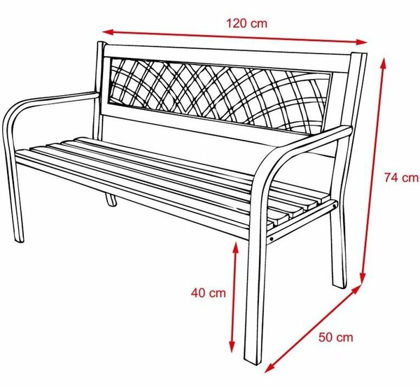 Avenberg Felicia kerti pad, 120 x 74 x 50 cm