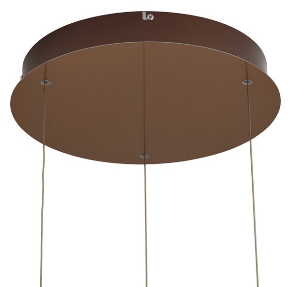 Design függőlámpa rozéarany borostyánszínű üveggel, LED-del, 3 fokozatban szabályozható, 3 fényforrású Easylift - Fiera