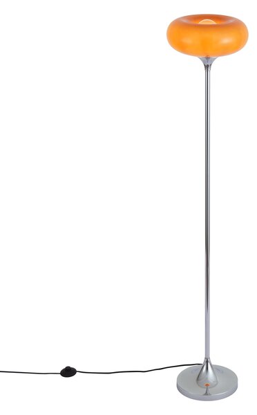 Retro állólámpa króm narancssárga üveg búrával 150 cm - Glaze