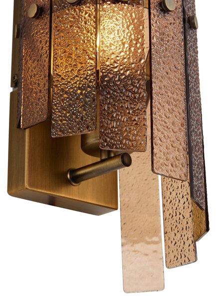 Design fali lámpa sötét bronz borostyán színű üveggel - Versailles