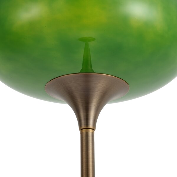 Retro állólámpa sötét bronz zöld üveg búrával 150 cm - Glaze