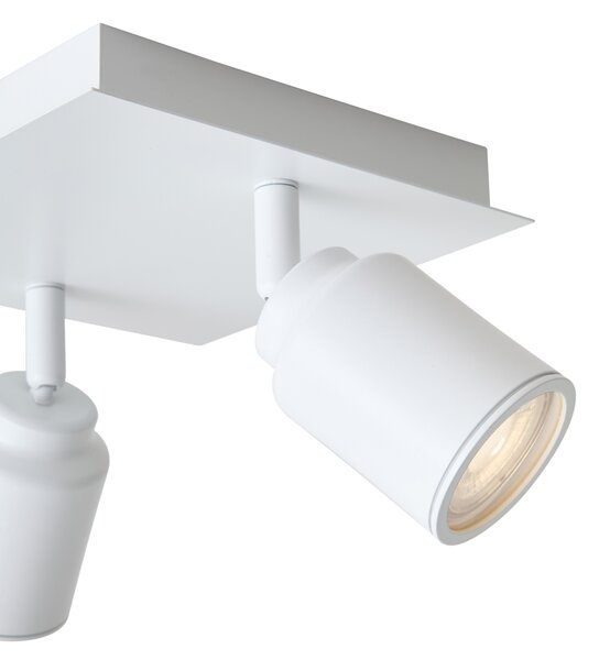 Modern fürdőszobai spotlámpa fehér négyzet alakú kétlámpás IP44 - Ducha