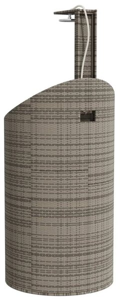 Szürke polyrattan és akácfa kültéri zuhanyzó 100x100x241,5 cm