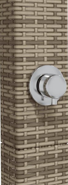 Szürke polyrattan és akácfa kültéri zuhanyzó 50 x 55 x 224 cm
