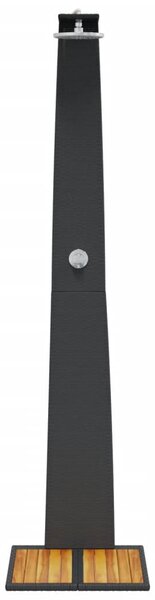 Fekete polyrattan és akácfa kültéri zuhanyzó 55 x 60 x 224 cm