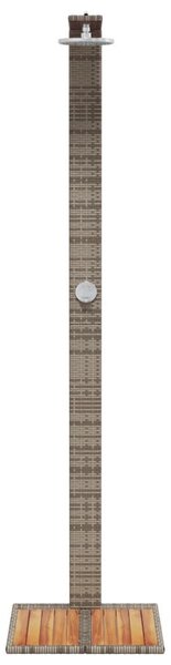 Szürke polyrattan és akácfa kültéri zuhanyzó 50 x 55 x 224 cm