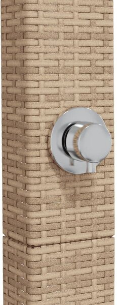 Bézs polyrattan és akácfa kültéri zuhanyzó 50 x 55 x 224 cm