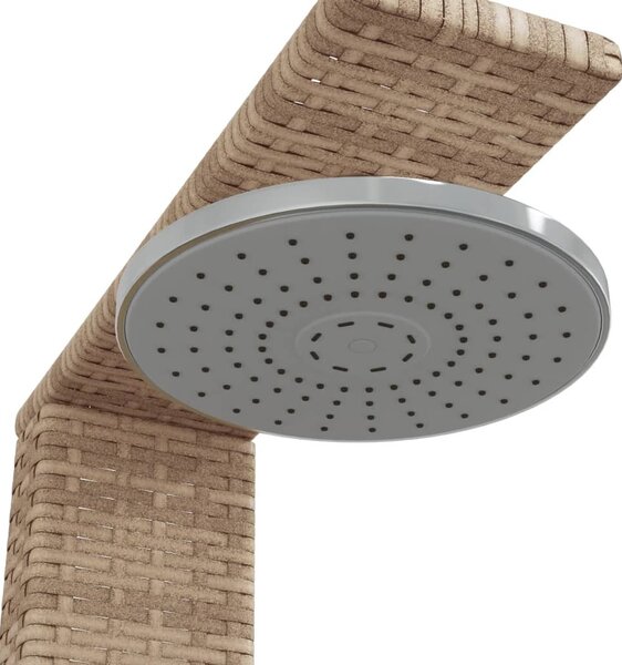 Bézs polyrattan és akácfa kültéri zuhanyzó 50 x 55 x 224 cm