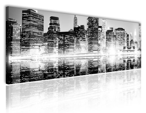 120x50cm - New York panoráma fekete fehér vászonkép