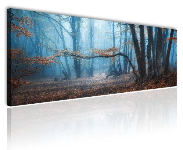 120x50cm - Titokzatos ködös erdő vászonkép