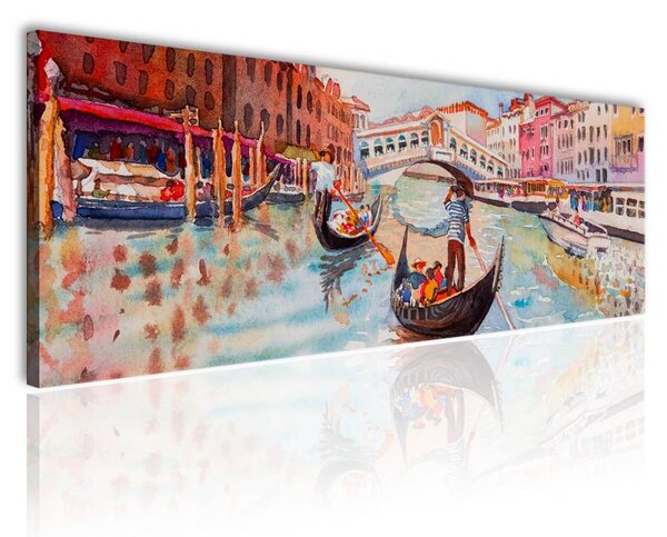 120x50cm - Vintage Gondolák Velencében vászonkép