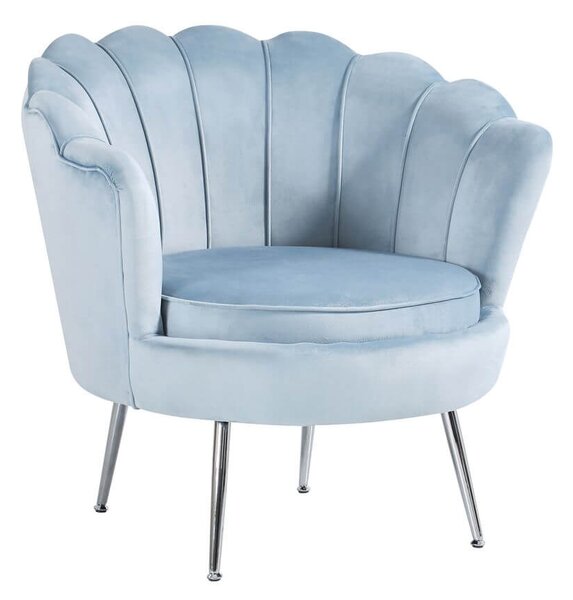 Kék dizájner bársony fotel 78 cm