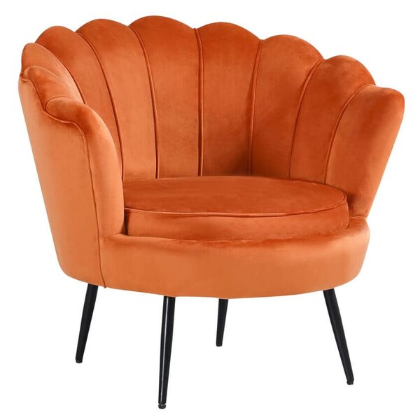 Réz színű dizájner bársony fotel 78 cm