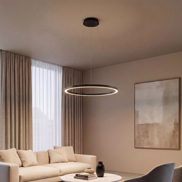 Függőlámpa fekete 80 cm beépített LED-del, 3 fokozatban szabályozható - Girello