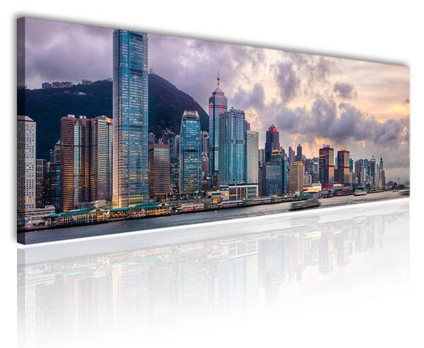 120x50cm - Hong kong kikötő vászonkép